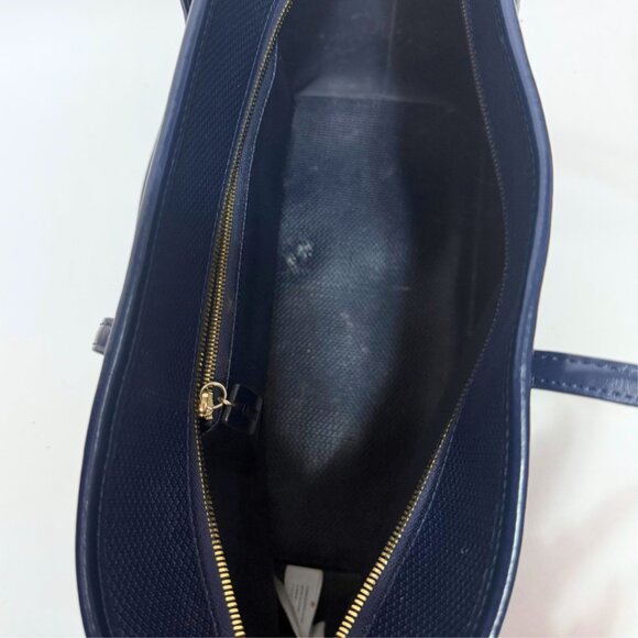 Lacoste Chantaco Bag | Coated Split Cow Leather | Carry-All Bag | Navy Blue - Picture 5 of 12